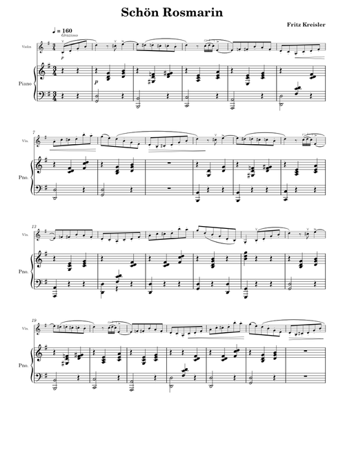 Schön Rosmarin - Fritz Kreisler