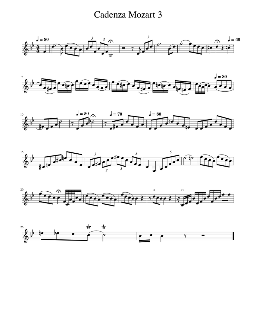 Horn Concerto no 3 K447 Wolfgang Amadeus Mozart Sheet music for