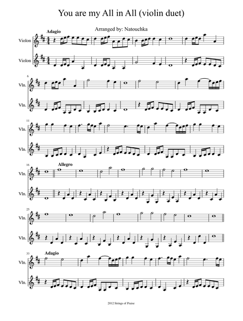 You Are my All in All (violin duet)