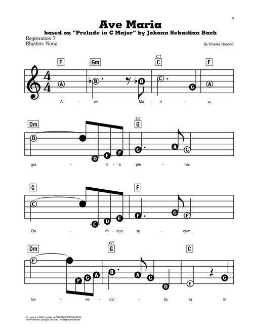 Ave Maria - Charles Gounod, Johann Sebastian Bach (E-Z Play Today)