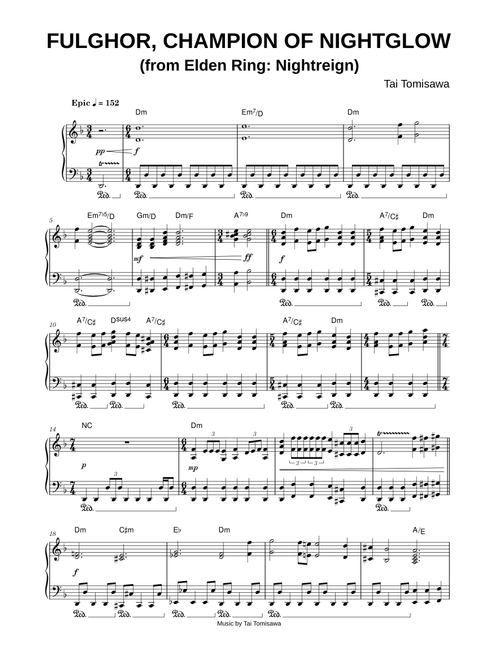Fulghor, Champion Of Nightglow (from Elden Ring: Nightreign) - Tai Tomisawa (Piano)