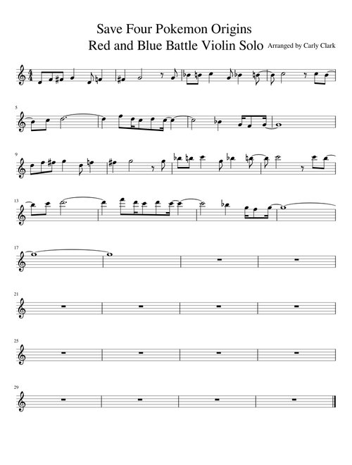 Pokemon Red Vs Blue Theme Violin Solo
