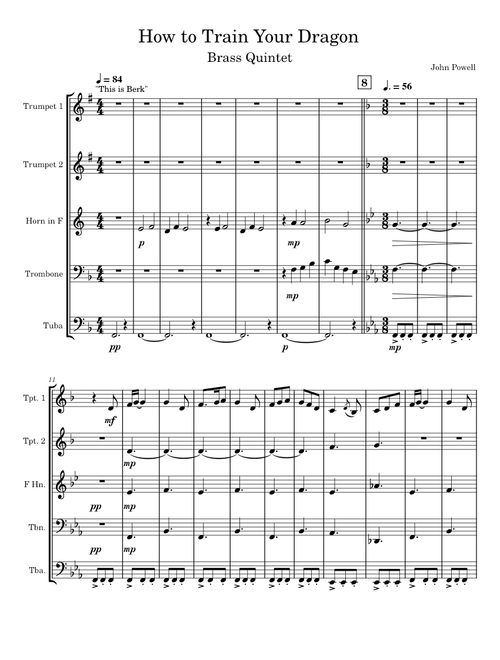 How to Train Your Dragon - For Brass Quintet
