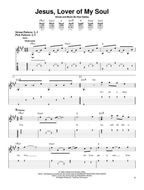 Jesus, Lover Of My Soul - Passion Band (Easy Guitar with TAB)
