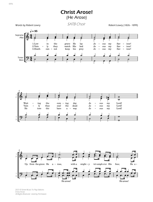 Christ Arose (He Arose) - SATB Choir (Arr. César Madeira) - Robert Lowry (Choral, SATB)