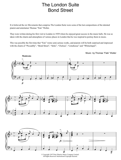 Bond Street (from The London Suite) - Fats Waller (Piano Solo)