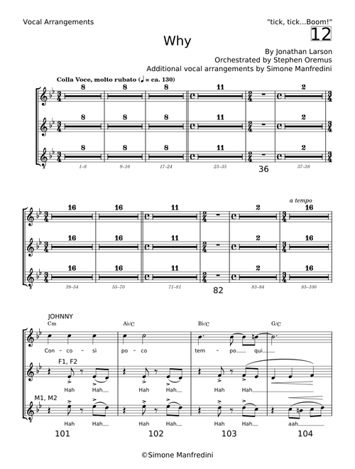 Why from tick tickboom - Jonathan Larson