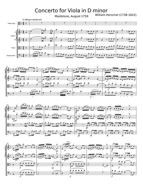 Concerto for Viola in D minor - William Herschel