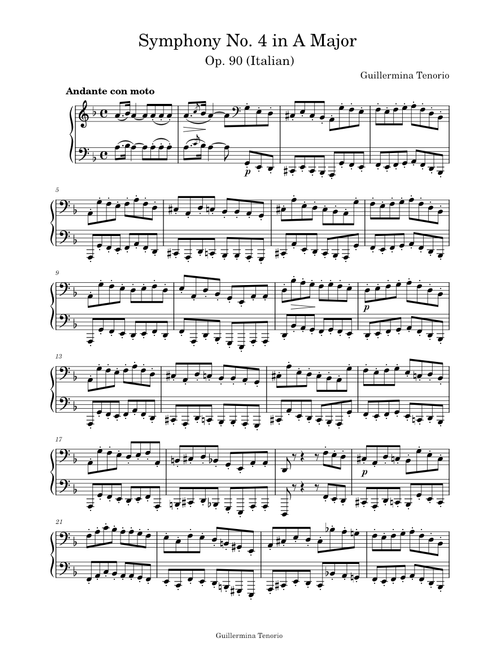 Symphony No. 4 in A major, op.90 (Italian Symphony), first movement – Felix Mendelssohn Symphony No. 4 in A Major (Piano) - Felix Mendelssohn