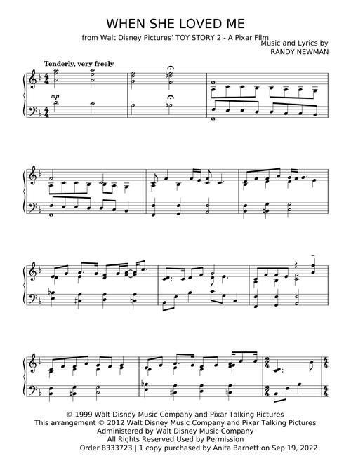 When she loved me - Randy Newman