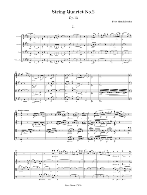 String Quartet No.2, Op.13 – Felix Mendelssohn