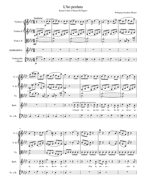 L'ho perduta-Nozze di Figaro-WA Mozart