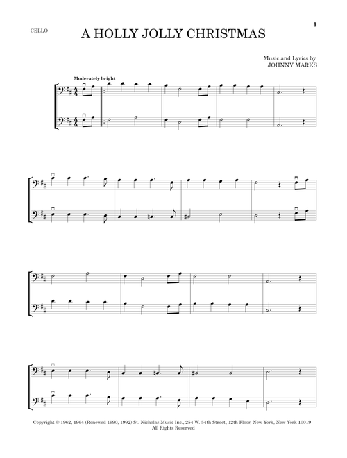 A Holly Jolly Christmas - Johnny Marks (Cello Duet)