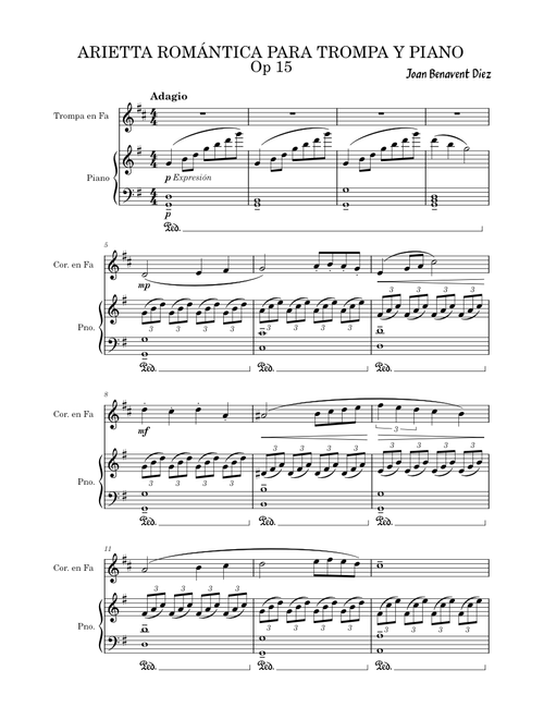ARIETTA ROMÁNTICA PARA TROMPA Y PIANO Op 15 – joanbedi80