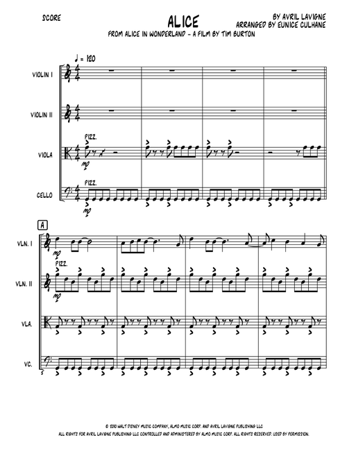 Alice (Arr. Eunice Culhane) - Avril Lavigne (String Quartet)