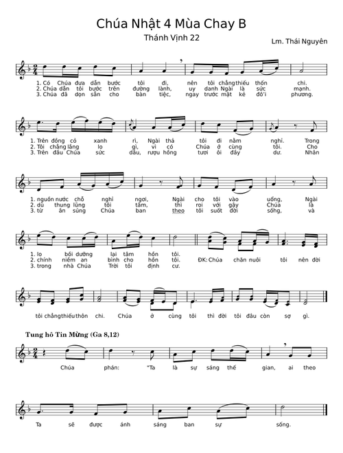 Chúa Nhật 4 Mùa Chay B – Thái Nguyên