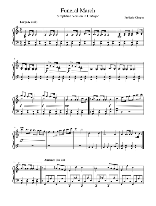 Funeral March (Simplified in C major)