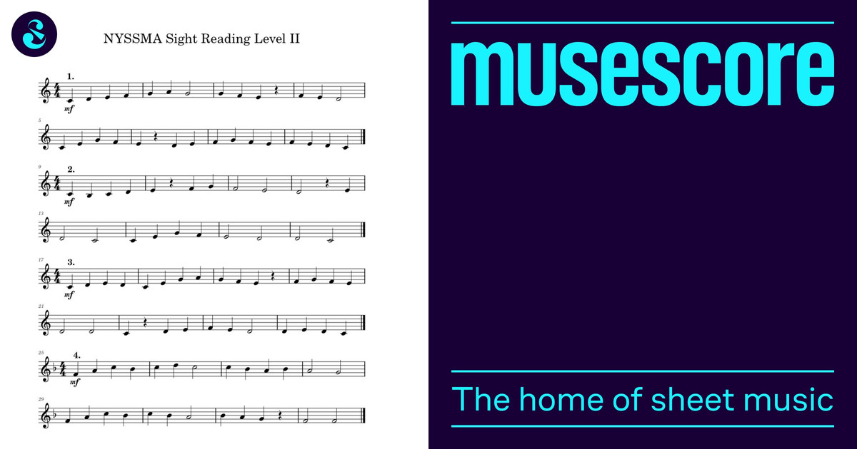 NYSSMA Sight Reading Voice Level II Sheet Music for Voice (other) (Solo ...