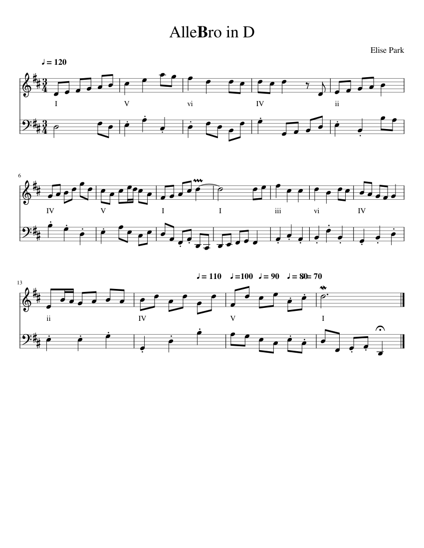 Music Theory Composition Project Sheet music for Piano (Solo ...