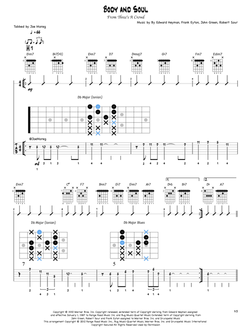 Body And Soul (Arr. Joe Moreg) - Tony Bennett & Amy Winehouse (Guitar Tab)