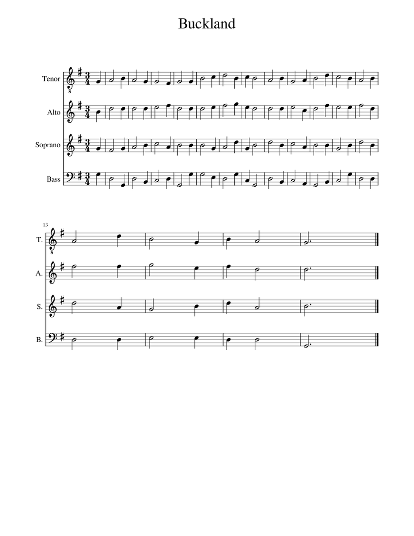 Buckland Sheet music for Bass guitar (Solo) | Musescore.com