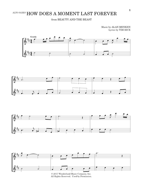 How Does A Moment Last Forever (from Beauty And The Beast) - Celine Dion (Alto Saxophone Duet)