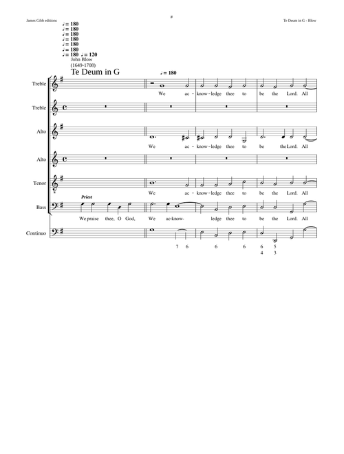 Te Deum in G - John Blow