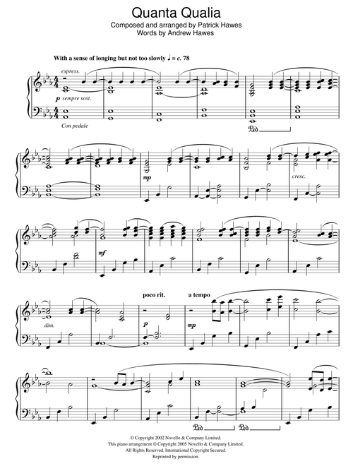Quanta Qualia - Patrick Hawes (Piano Solo)