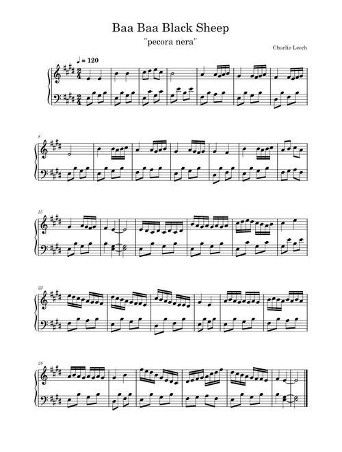 Baa Baa Black Sheep (theme and variation)