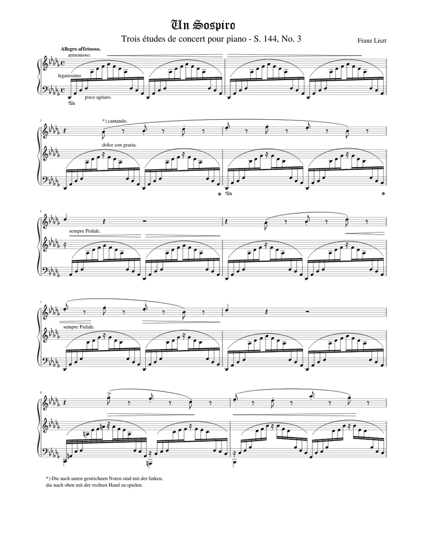 Trois Études de Concert, S. 144: Étude No. 3 in D♭, 