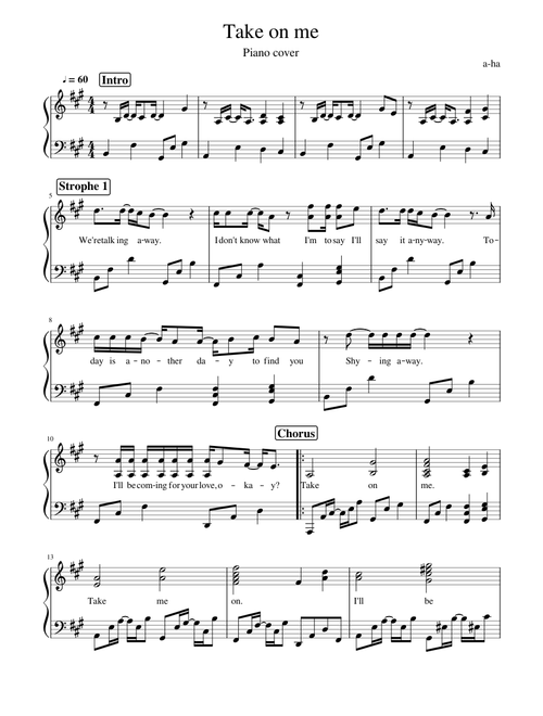 Take on me - MTV Unplugged Piano Cover