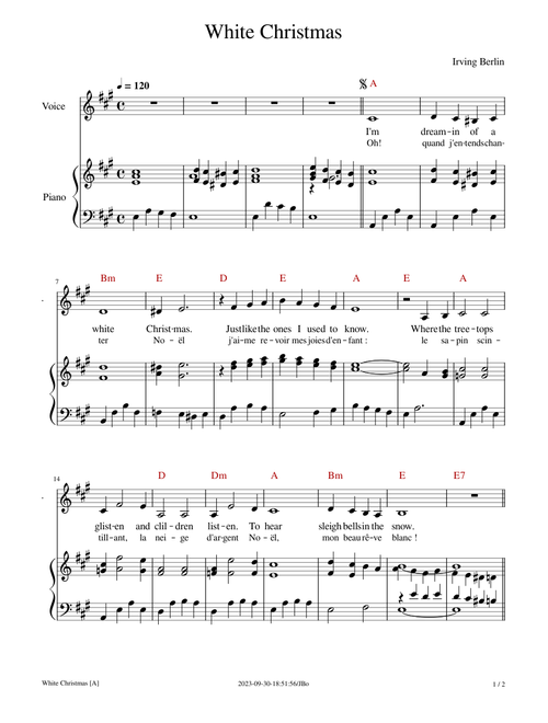White Christmas (Voice and Piano)