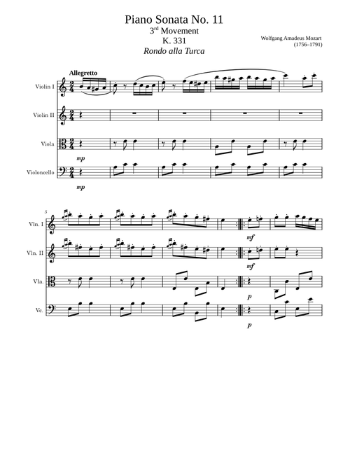 Rondo alla Turca – Wolfgang Amadeus Mozart