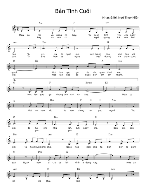 Bản tình cuối - Ngô Thụy Miên