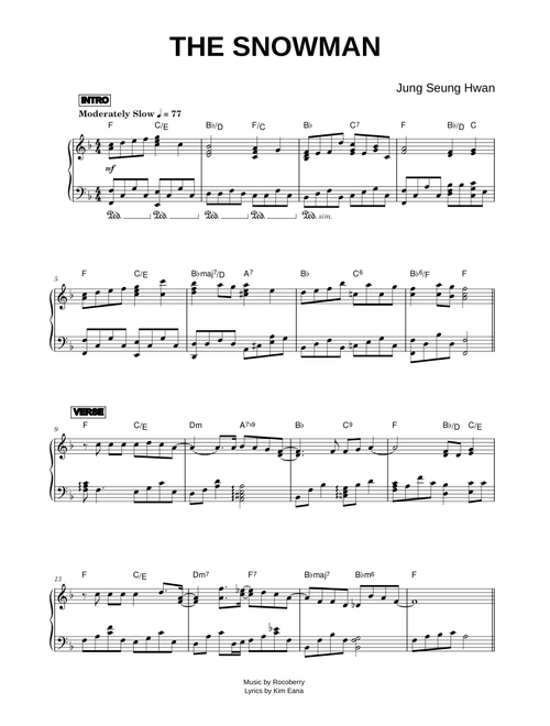 The Snowman - Jung Seung Hwan (Piano)