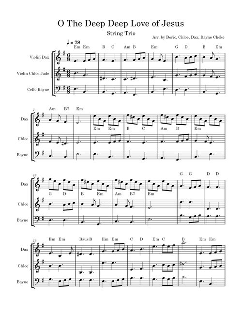 O the deep deep love of jesus – Misc Praise Songs O The Deep Deep Love Of Jesus - String Trio