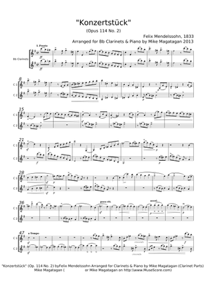 Mendelssohn--Konzertstück No.2 Op.114 Sheet Music for Piano