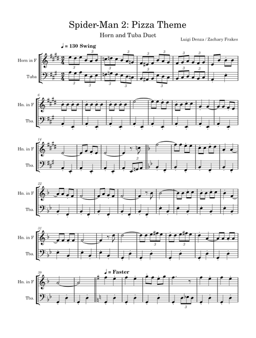 Spider-man 2 pizza theme – Misc Computer Games Spider-man 2 pizza theme – Horn & Tuba duet