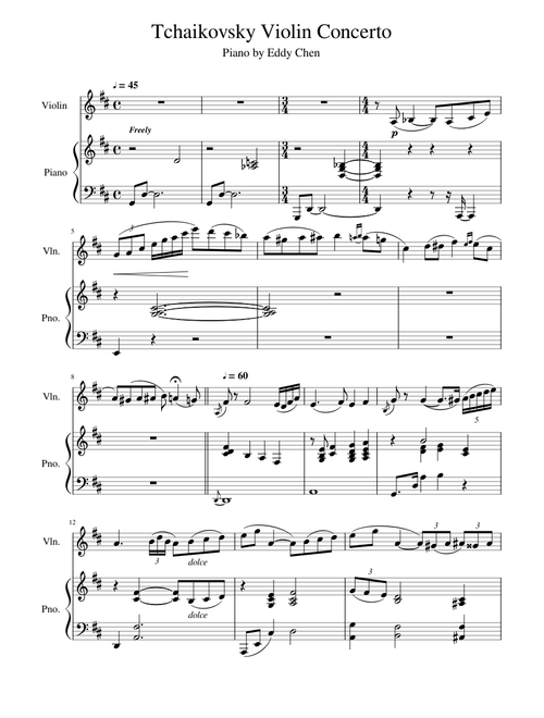 Tchaikovsky Violin Concerto - Piano by Eddy Chen