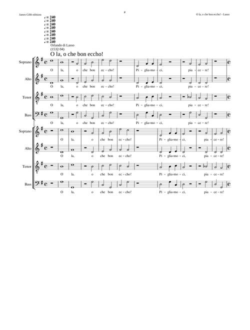 O la, o che bon eccho! (The Echo Song) - Orlando di Lasso