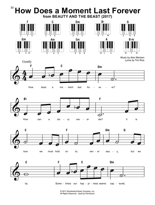 How Does A Moment Last Forever (from Beauty and the Beast) - Celine Dion (Super Easy Piano)