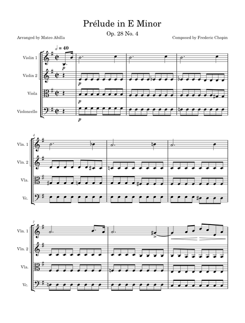 Prelude in E minor Op. 28 No. 4 – Frédéric Chopin