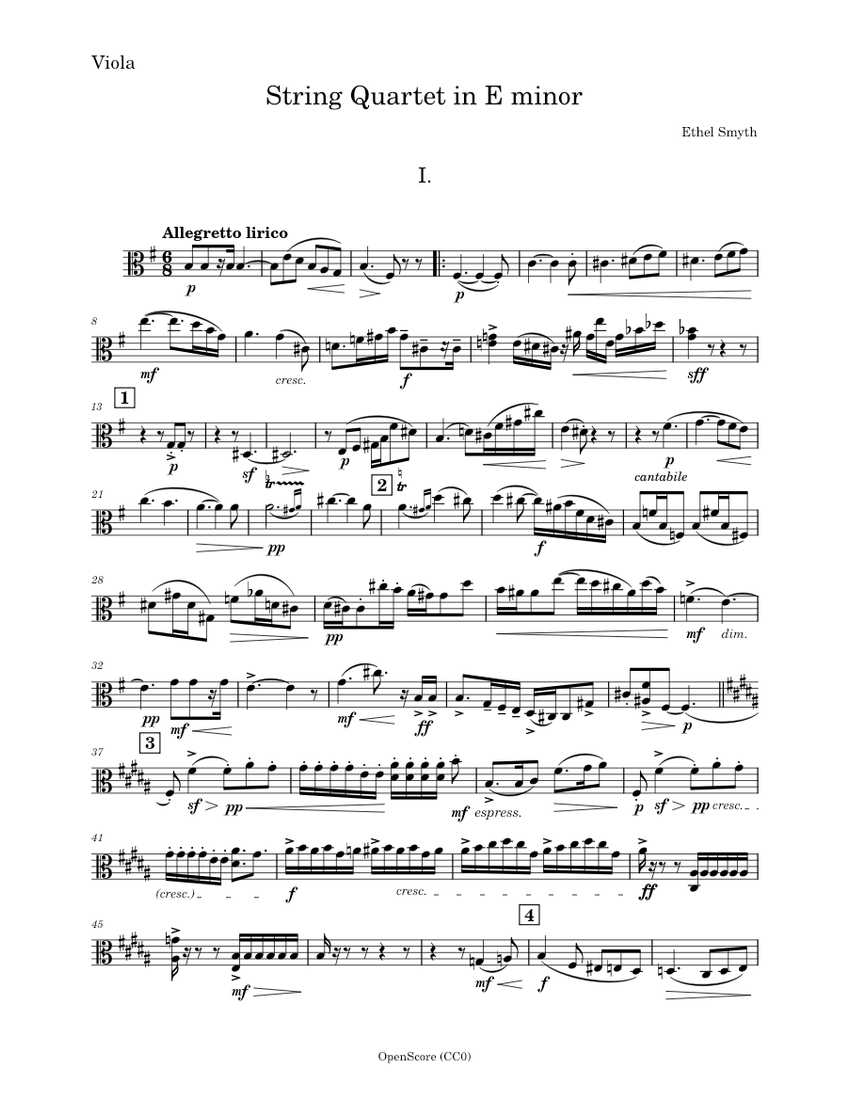 string-quartet-in-e-minor-ethel-smyth-viola-part-sheet-music-for