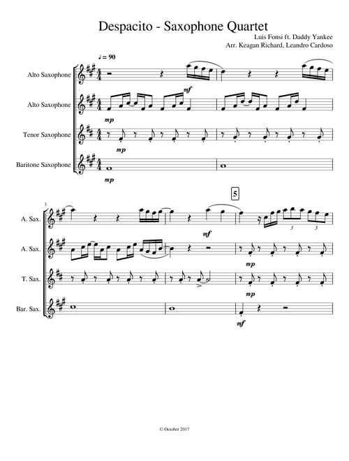 Despacito Sax Quartet