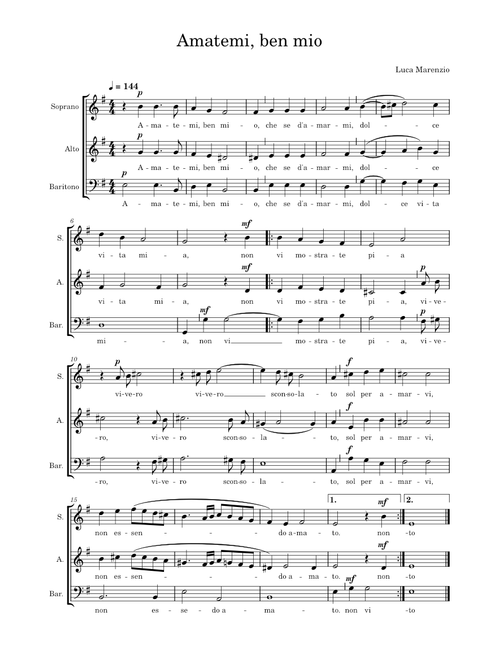 Amatemi ben mio – Luca Marenzio
