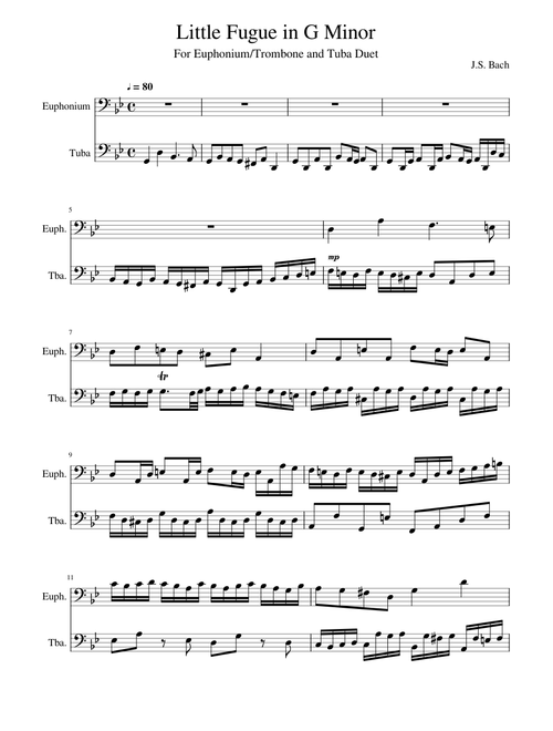 Little Fugue in G Minor Tuba & Euph duet