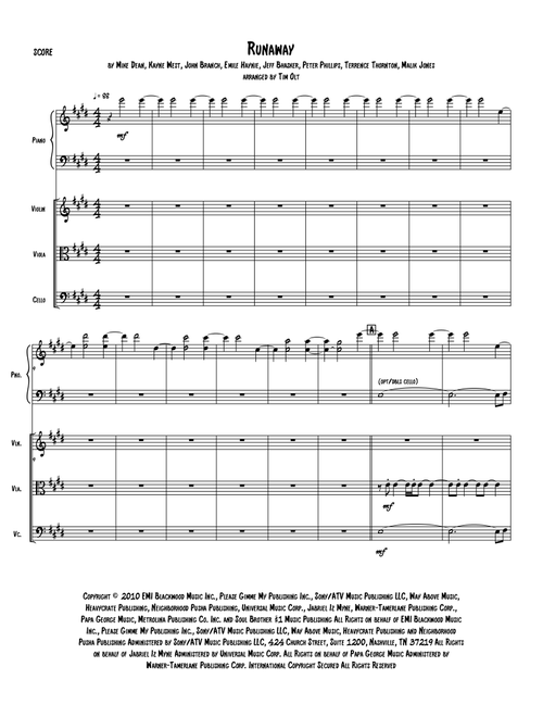 Runaway (Arr. Tim Olt) - Kanye West (String Ensemble)