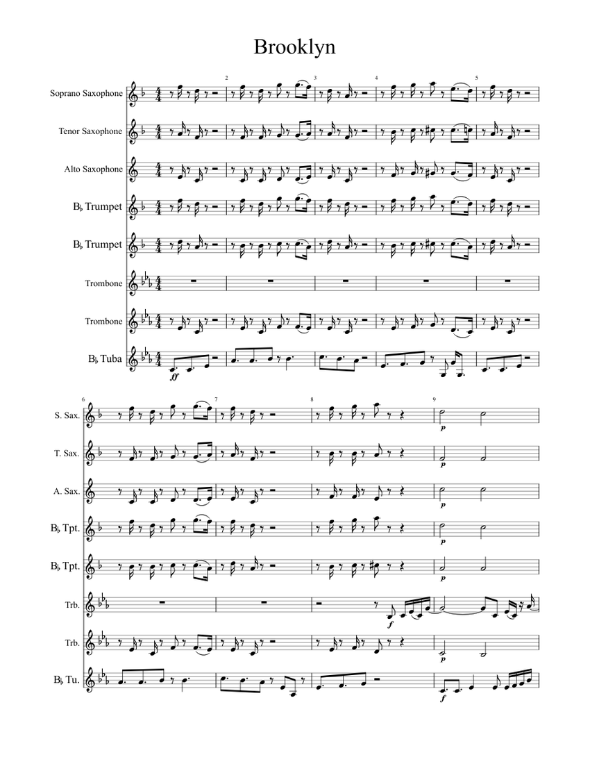 Brooklyn_by_Youngblood_Brass_Band Sheet music for Trombone (Brass Duet