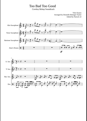 Too Bad Too Good - Cowboy Bebop Sheet Music for Tuba, Clarinet