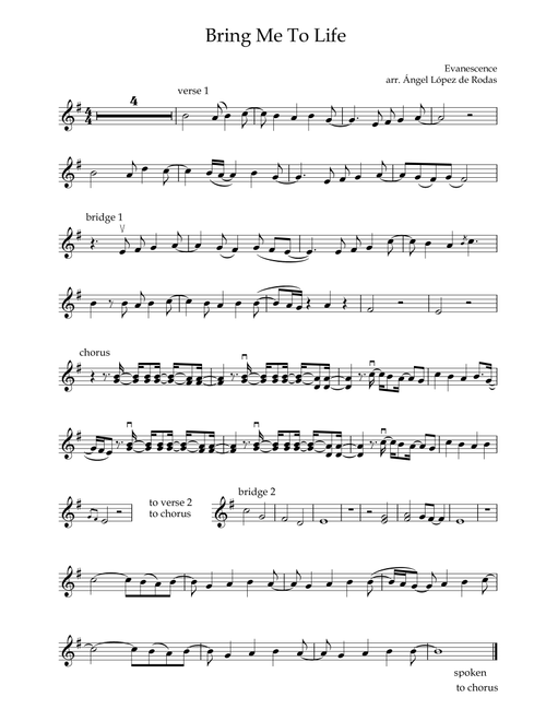 Bring Me To Life (Arr. Ángel López de Rodas) - Evanescence (Violin Solo)